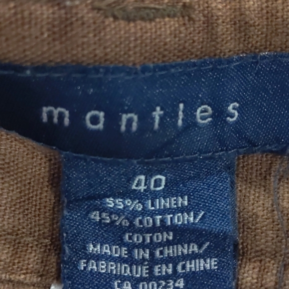 mantles men’s linen blend brown cargo shorts sz 40 - Picture 5 of 7